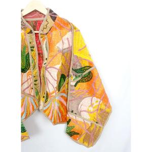 Ethnic Summer/Winter Spring Knitted <b>Kantha</b> <b>Jacket</b> Regular Breathable Quick Dry Eco-Friendly Vintage Casual <b>jacket</b> for outings - Product Image 3