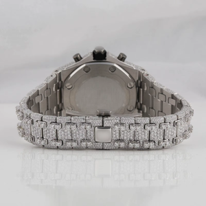 Diamond Dial Quartz Chronograph Watch Stainless Steel Bracelet <b>Wristwatch</b> Date Display Luxury Dress Watch - Product Image 5