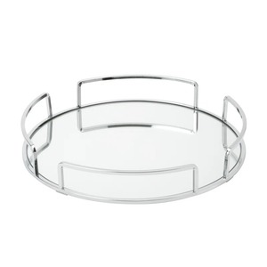 Round Metal Storage Tray With Polished Finish Minimalist Design For <b>Table</b> <b>Top</b> Organization - Product Image 6