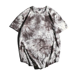 Vente en gros nouveauté streetwear gym entraînement chenille patchs tie dye goutte épaule 100% coton tie dye chemises pour hommes - Product Image 4