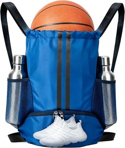 Wholesale Drawstring Gym Backpack with Shoe Compartment Sports <b>String</b> <b>Bag</b> for Soccer Basketball Swimming Beach Travel Men Women - Product Image 1