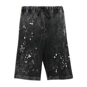 Pantalones Cortos de Hombre 100% Algodón Peinado con Lavado Ácido, Cintura Media, Cordón Ajustable, Frente Liso, Logotipo Personalizado, Transpirables e Impermeables - Product Image 4