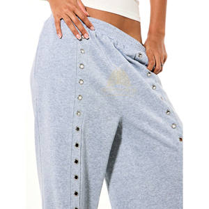 กางเกงจ็อกเกอร์โลโก้สั่งทำสำหรับผู้หญิง สไตล์ลำลอง เอวสูง ทรงหลวม ผ้าฝ้าย 100% แต่งดีเทลขาดๆ ราคาขายส่ง - Product Image 4