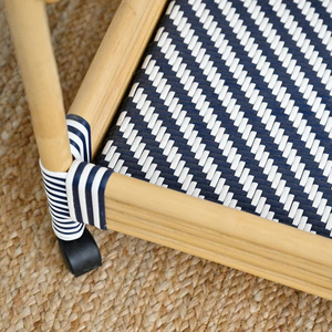 Carrito de Bar de Ratán - Azul y Blanco - Product Image 4