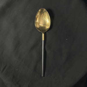 ชุดเซิร์ฟเวอร์ 5 ชิ้น สีดำเคลือบผง ชุดอุปกรณ์เสิร์ฟงานแต่งงาน เคลือบทอง PVD สแตนเลส 304 ปลอดภัยสำหรับอาหาร ชุดเซิร์ฟเวอร์สำหรับร้านอาหาร - Product Image 3