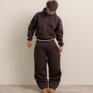 Survêtement unisexe en polaire à motif uni, sweat-shirt et pantalon de survêtement, polyester/coton, logo personnalisé, respirant, respectueux de l'environnement - Product Image 6