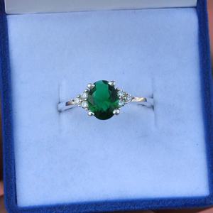 Natural Black Peridot Oval Cut Sterling Silver Vintage Rhodium Plated Luxury Premium Grade IGI Certified <b>Ring</b> for Women Elegant - Product Image 1