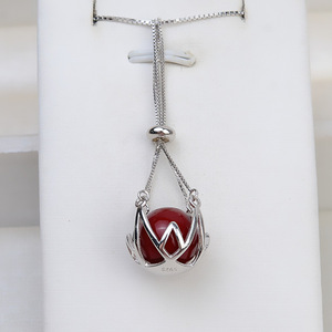 Wenchi S925 Plata Colgante de Plata con Base Circular para Mujer, Soporte Vacío DIY para Perlas de 12-14 mm, Nuevo Modelo 1814 20499, Abalorios de Perlas - Product Image 3