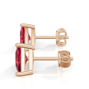 <b>Rose</b> <b>Gold</b> Plated Sterling Silver Trillion Cut Ruby <b>Stud</b> <b>Earrings</b> Classic Women's Jewelry Heerani Jewels Water Triangle - Product Image 5