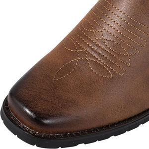 <b>Hot</b> Sale <b>Cowgirl</b> Boots Women Embroidered Round Toe Stacked Heel PU Shoes Calf Trendy Cowboy shoes - Product Image 5