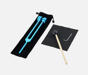 Diapasons bleus 128 Hz avec marteau en silicone pour la thérapie sonore musicale - Product Image 1