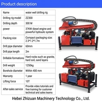 ZHIZUAN - Foreuse de puits d'eau à moteur diesel - Profondeur maximale 300 m - Facile à utiliser - Accessoires complets - Pompe - Moteur - Boîte de vitesses - Hydraulique