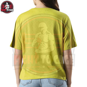 Nueva camiseta moderna y cómoda de cuello redondo, manga corta, hombros caídos, estampado gráfico, estilo oversized y corte crop, para venta al por mayor. - Product Image 4