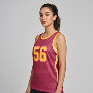 Camiseta de Baloncesto sin Mangas para Mujer, Logotipo Personalizado, Jersey de Baloncesto para Dama, Jersey de Baloncesto con Cuello en V para Mujer - Product Image 1