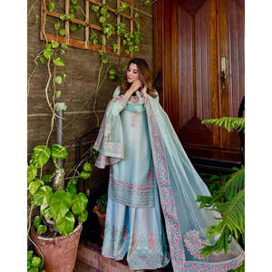 Designer <b>Indian</b> & Pakistani Clothing Party Wear <b>Top</b> Bottom and Dupatta Set - Product Image 1