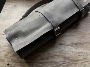 Porte-couteaux en cuir classique de qualité supérieure, grand format, portable, avec poches, pochette de rangement pour outils de chef LKR-0381 - Product Image 4