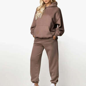 Ensemble 2 pièces en molleton de coton avec logo personnalisé, respirant, léger, streetwear, jogging, créez votre propre survêtement unisexe - Product Image 1