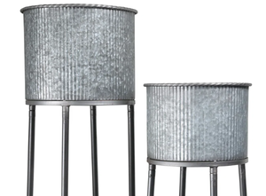 Grande jardinière ronde en métal faite à la main pour la décoration de jardin de salon d'hôtel dernière conception décente pots de plantes de jardin - Product Image 6