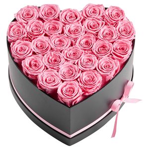 Flores Eternas, Caja con Forma de Corazón con 27 Rosas Preservadas, Ramo de Cumpleaños Inmortal para Mujeres y Esposas, Regalo Eterno - Product Image 1