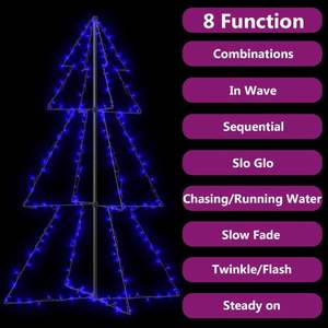 Árbol de Navidad Cónico con 200 LED, para Interiores y Exteriores, 3x5 pies, para Decoraciones Festivas - Product Image 6