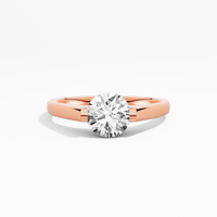Anillo de compromiso clásico para mujer con moissanita de 1.01 quilates en engaste de barra, listo para usar, chapado en rodio, plata de ley 925, tercera parte.