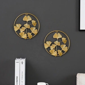 Juego de Arte de pared de hojas modernas al por mayor, 3 decoraciones colgantes de Metal creativas para el hogar, sala de estar, oficina, dormitorio, Hotel, para Navidad - Product Image 5