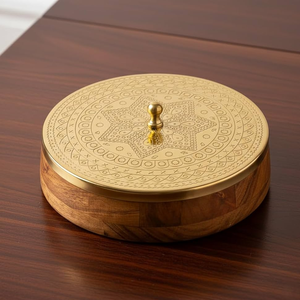 Wood <b>Spice</b> Box Brass Hammered Lid 300ml Capacity Kitchen Storage <b>Spice</b> Container <b>Jar</b> Custom Wood <b>Spice</b> Box - Product Image 5