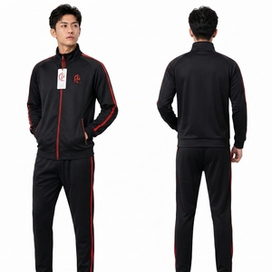 Premium <b>Men</b> <b>Track</b> <b>Jacket</b> Lightweight Polyester Fabric Breathable Construction Full Zip Front Elastic Cuffs Comfortable Athletic - Product Image 6
