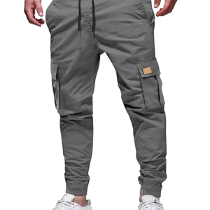 Pantalones Tácticos con Decoración de Botones, Estilo Frontal Plano, Pantalones Cargo Tácticos para Hombre con Múltiples Bolsillos, Transpirables, Color Oliva, para Senderismo - Product Image 1