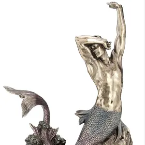 VERONESE tasarım-MERMAN germe kaya 11 inç-soğuk döküm bronz-OEM mevcut