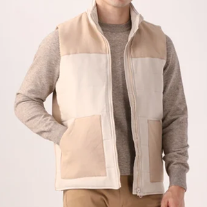 <b>Men's</b> Stand Collar <b>Sleeveless</b> Vest Zipper Closure Fleece Material Solid Color Autumn Wear With Pockets Breathable Design - Product Image 3