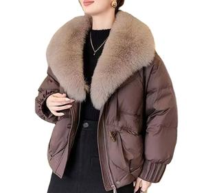 New Fur Collar Winter Jacket <b>Waterproof</b> OEM Woman Puffer Jacket Manufacturer Premium Wholesale Stylish <b>Zipper</b> Jacket - Product Image 6