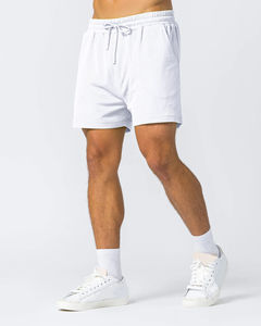 Customized <b>Men</b> Mesh <b>Shorts</b> in <b>White</b> Relaxed Fit with Elasticated Waistband and Side Pockets Made from Lightweight Mesh Fabric - Product Image 4