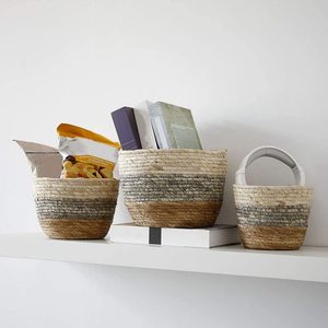 Maceta de Paja Tejida, Cesta de Pasto Marino, Maceta Natural Tejida a Mano, Contenedor para Plantas de Interior y Exterior - Product Image 3