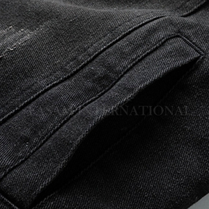 Wholesale Custom Men's Acid Wash <b>Button</b> <b>Jeans</b> Jackets Solid Color Eco-Friendly Vintage Cotton Outerwear Coat - Product Image 4