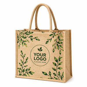Eco Friendly Printed Jute Tote <b>Bag</b> with Custom Logo <b>Reusable</b> Shopping Grocery Promotional Carry <b>Bag</b> - Product Image 1