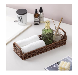Plateau en rotin avec poignées, design minimaliste, vaisselle de qualité supérieure à prix bas - Product Image 1