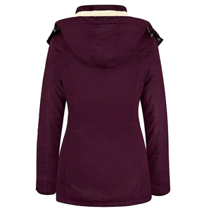 Mantic Enterprises Women Winter Parka <b>Jacket</b> Genuine <b>Leather</b> Shell Cotton Filling Zipper Closure Thick Warm Utility Style Full - Product Image 3