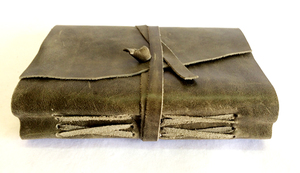 Wholesale Vintage Recycled Handmade Cotton Paper Crunch Buffalo Stone Work Grey Color <b>Leather</b> Journal - Product Image 2