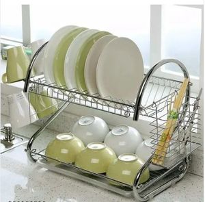 Égouttoir à vaisselle double niveau réglable multifonctionnel en fil de fer, organisateur de rangement pour étagère de cuisine, placard, égouttoir à vaisselle et bols, pour évier - Product Image 2