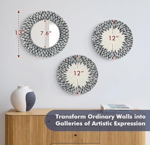 Vietnam Modern <b>MOP</b> Floral Round Mirror Handmade <b>Wall</b> Decor - Product Image 6