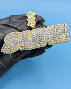 จี้มอสซาไนต์สุดหรู ประดับเพชรสองสี จี้ตัวอักษรชื่อแบบอักษรย่อ เงินแท้ 925 ชุบทอง จี้ฮิปฮอป สำหรับเป็นของขวัญวันเกิด - Product Image 1