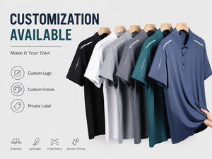 Fabricant de vêtements OEM – T-shirt décontracté pour homme en tricot imprimé, manches courtes, avec poche, en Spandex/Polyester, anti-plis - Product Image 5