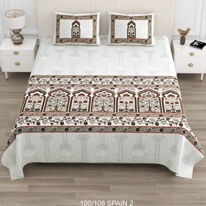 Parure de lit légère et respirante en coton imprimé floral avec 2 taies d'oreiller – Douce pour la maison et l'hôtel - Product Image 2