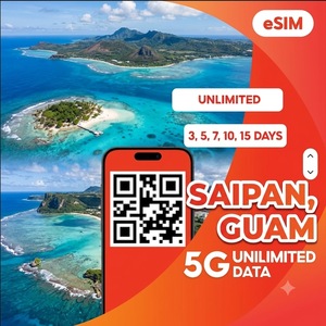 ซิมอีซิมกัวม์ไซปัน ดาต้าไม่จำกัด 3 5 7 10 15 วัน 4G 5G อินเทอร์เน็ตสำหรับการเดินทาง ส่งรหัส QR ทันทีทางอีเมล - Product Image 1