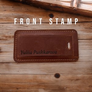 Luxury Genuine Leather Luggage Tags Personalized Bag Tags Privacy Shield Suitcase Name <b>Labels</b> Bulk <b>Gift</b> LMP-0224 - Product Image 3