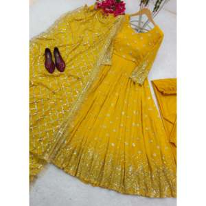 Designer Women's <b>Party</b> Wear Gown with Pent and Dupatta Set Elegant Wedding Attire - Product Image 6
