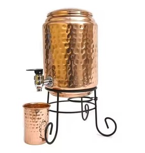 Designer Copper Water <b>Dispenser</b> <b>Drinking</b> Water Storage Vessel with Tap Perfect for Home Kitchen Office Restaurant Setup - Product Image 6
