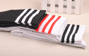 Wholesale Breathable <b>Polyester</b> Over the Knee Thigh High Long Tube Stockings Striped Colorful <b>Sock</b> - Product Image 5