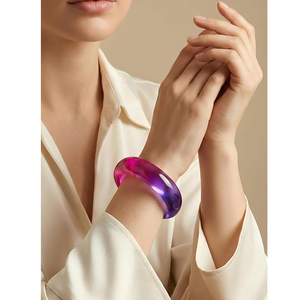 Resin Bangle Handmade Hand Modeled Round Model Pattern Jewelry for Party Fashion Occasions Uttar Pradesh FAIZA CRAFT FC-7168 - Product Image 1